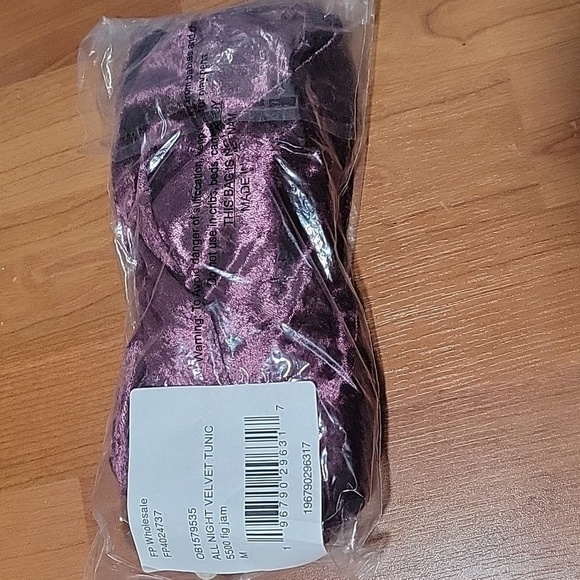 Free People Intimately All Night Velvet Tunic in Fig Jam•M - Picture 8 of 9